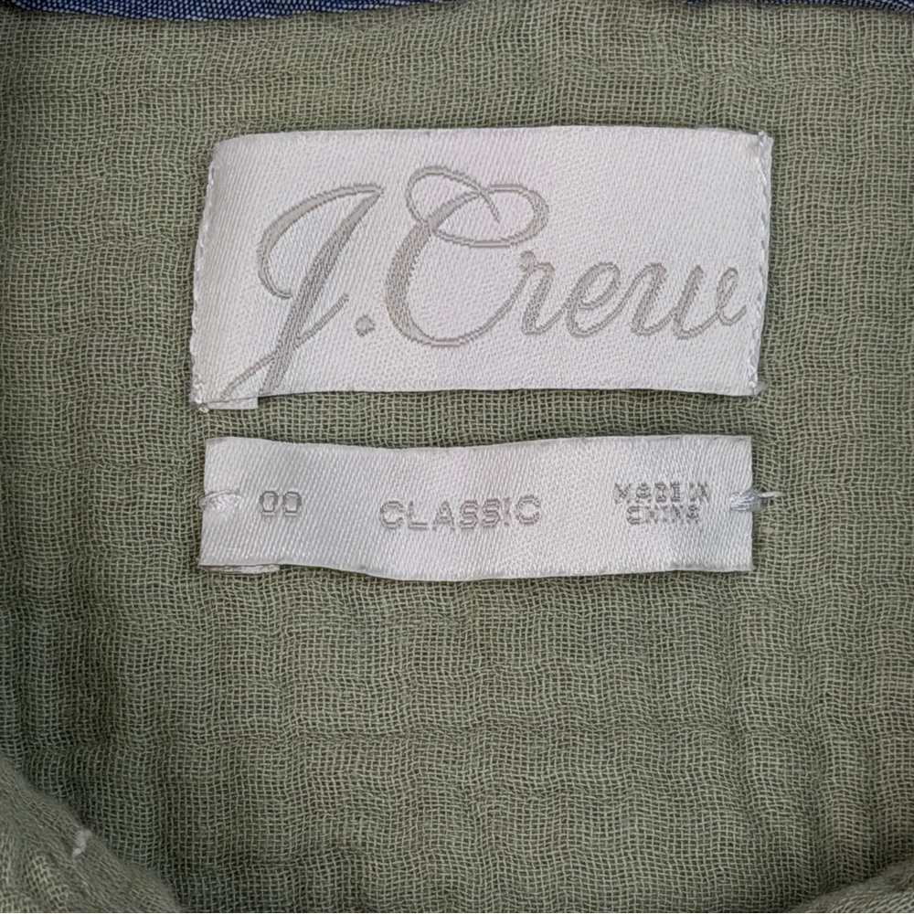 J.Crew Button Up Shirt Women’s 00 | 100% Cotton | Green - Picture 2 of 13